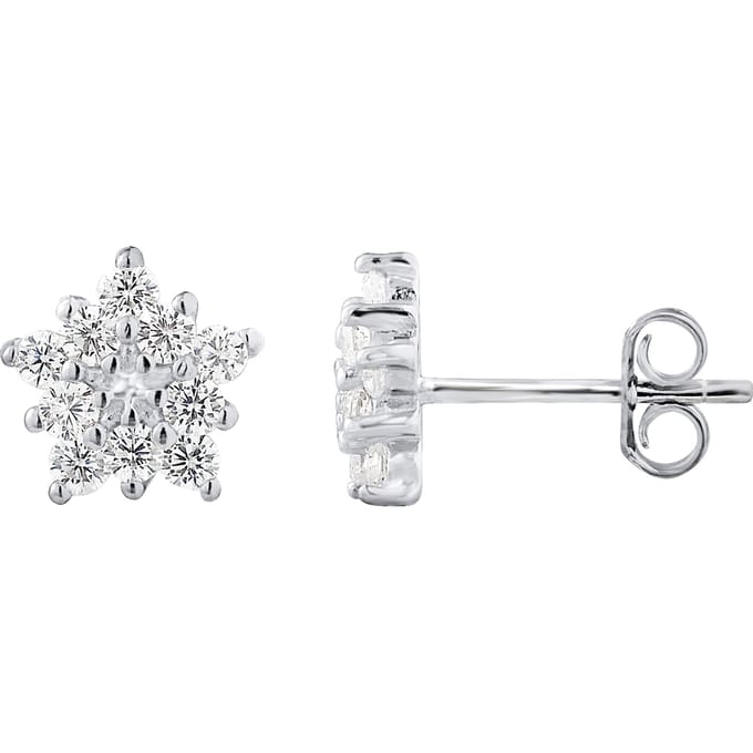 Zirkonium en zilver 925 sterrenoxides oorbellen - Sterren
