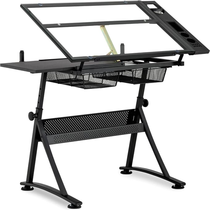 Fromm & Starck Tekentafel - 120 x 60 x 90 cm - kantelbaar - glazen blad 10260095