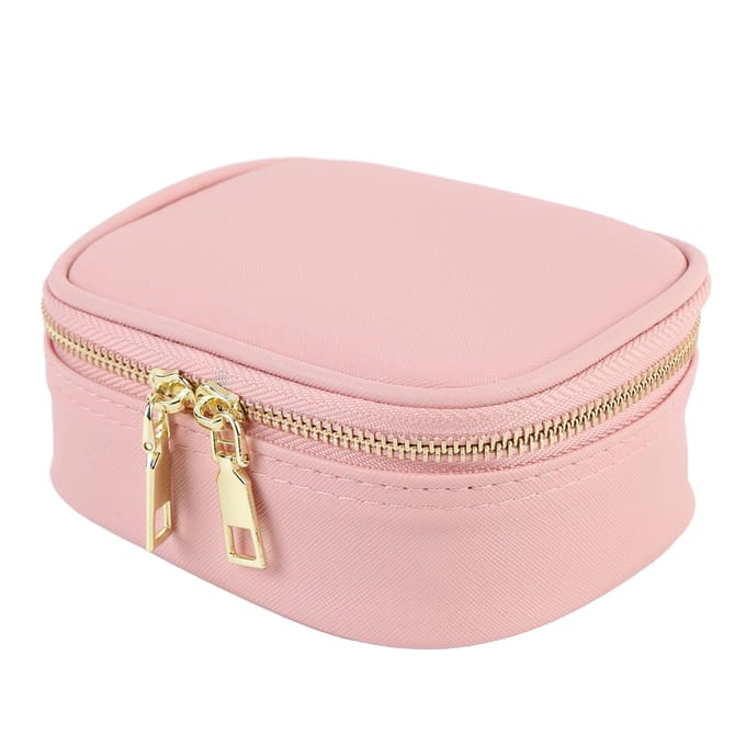 Cosmetica Etui Roze Make-up Tas met Oplaadbare 3 Kleurtemperatuur Dimbaar LED Spiegel voor white