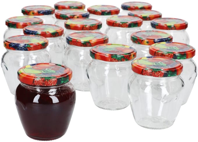 20-delige set jampot Vaso Orcio 212ml + To63 deksel fruit