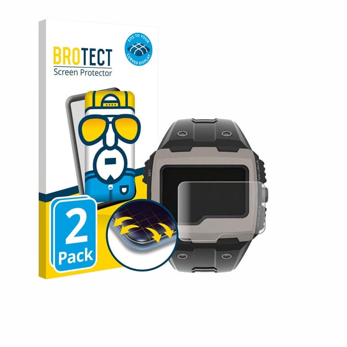 BROTECT - Screenprotector voor Timex Expedition Grid Shock - Folie Beschermfolie transparant volledig dekking - 2 Stuks