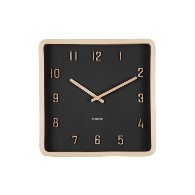Karlsson - Wall Clock Nervadura Square - Zwart - Øcm