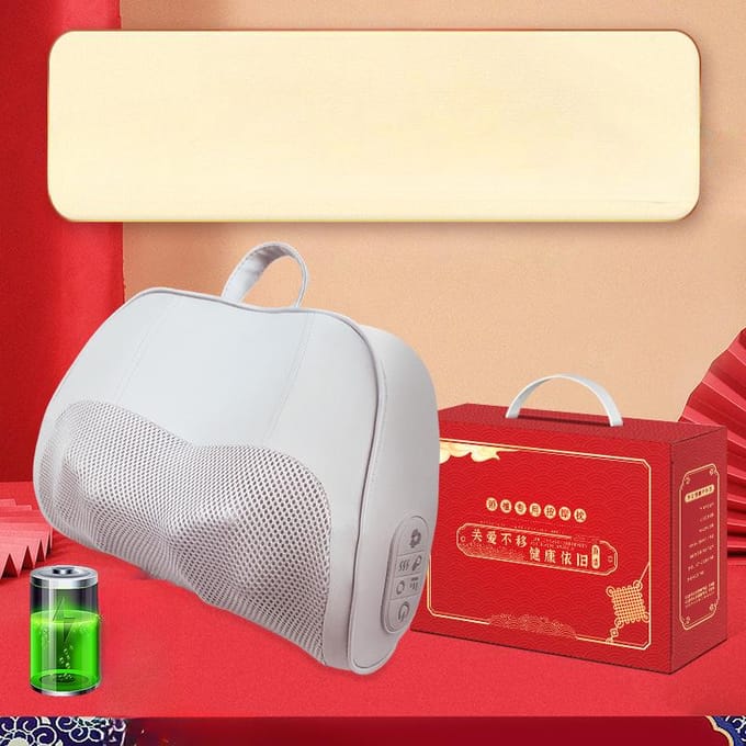 Cervicale Nekmassagekussen Schouder- en Nekmassage-instrument Verwarming Taille Multifunctioneel Kussen Rugverwarming Huishoudelijke Nekmassager white