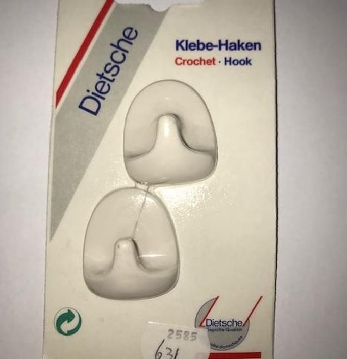 Universele handdoekhaken zelfklevend (setje van 2) Wit