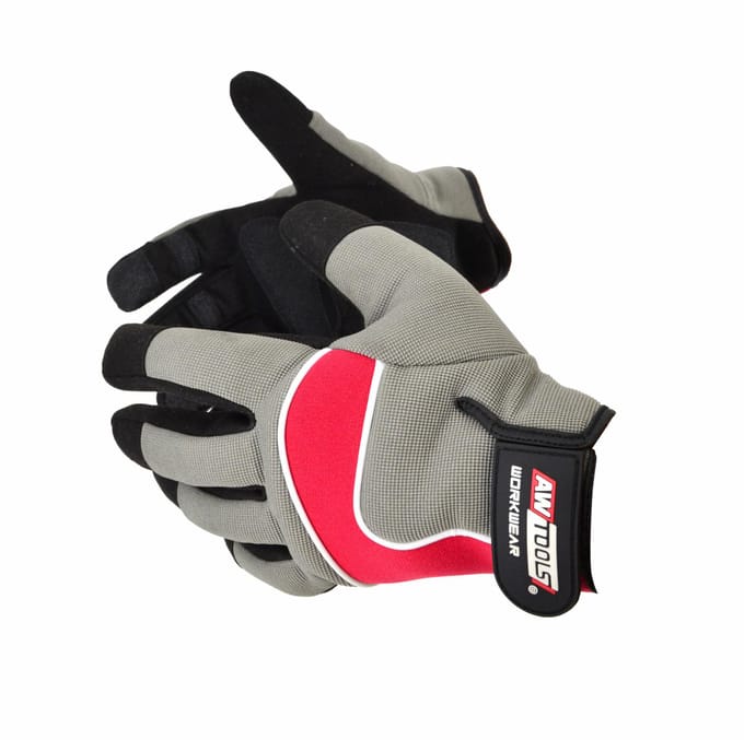 Awtools Pro Serie - Werkhandschoenen - 10/XL - Synthetisch Leer - Grijs/Zwart