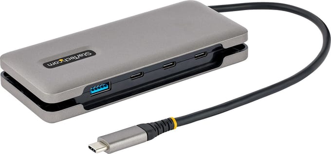 StarTech.com 4-Port USB-C Hub 1x USB-A and 3x USB-C Ports USB 3.1 10Gbps Bus Powered USB Type C Hub with 9.8in (25cm) Wrap-Around Cable USB hub - 4 - Grijs