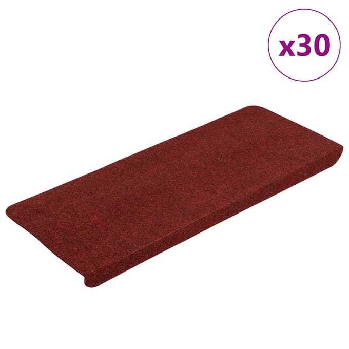 vidaXL - Trapmatten - zelfklevend - 30 - st - 65x24,5x3,5 - cm - rood