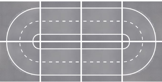 Eduplay bouwstenen bouwplaten 32x32 noppen 8 stuks racebaan.