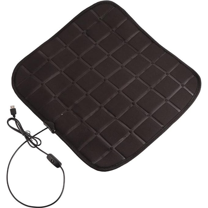 USB 12V Housse de Siège Chauffante de Voiture Hiver Coussin Chauffant de Siège Auto Simple noir