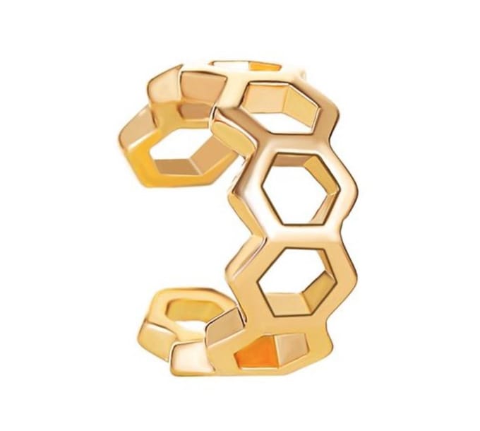Honeycomb ear cuff | goud
