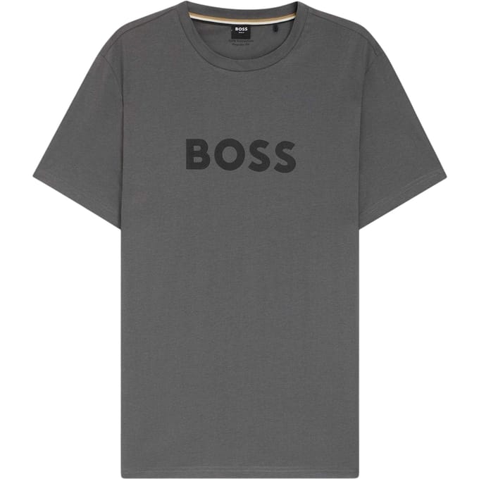 Boss Heren T-shirt katoen met logo (Donkergrijs)