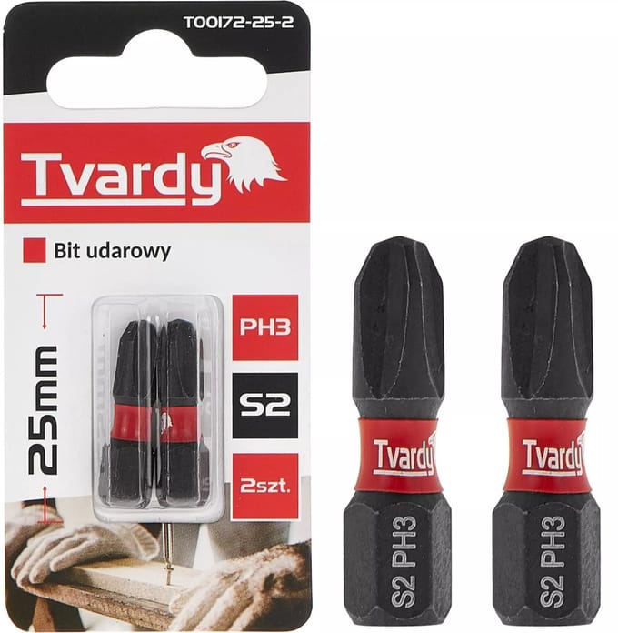 Tvardy Impact bit PH3 - S2 staal - 25mm - set van 2 - magnetische tip