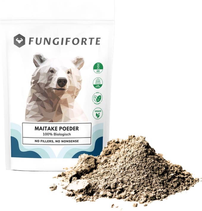 FungiForte Maitake Poeder - 100 gram - Maitake Poeder - Non-GMO - Lab Tested - Paddenstoel Poeder - Paddenstoel supplement