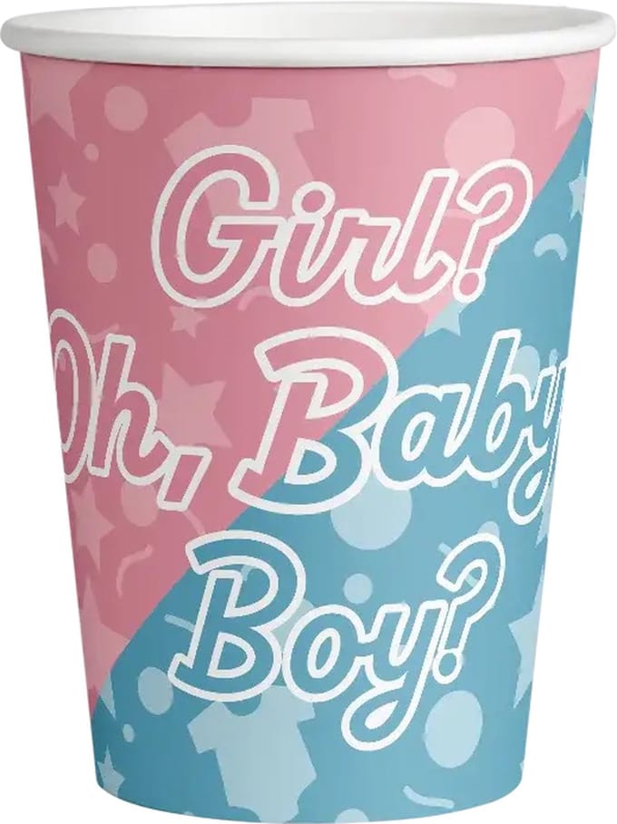 Paper Dreams Bekers Gender Reveal 250ml - 8st