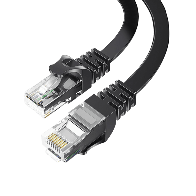 Essager CAT6 S/FTP LAN Ethernet Kabel Plat Zwart 15m