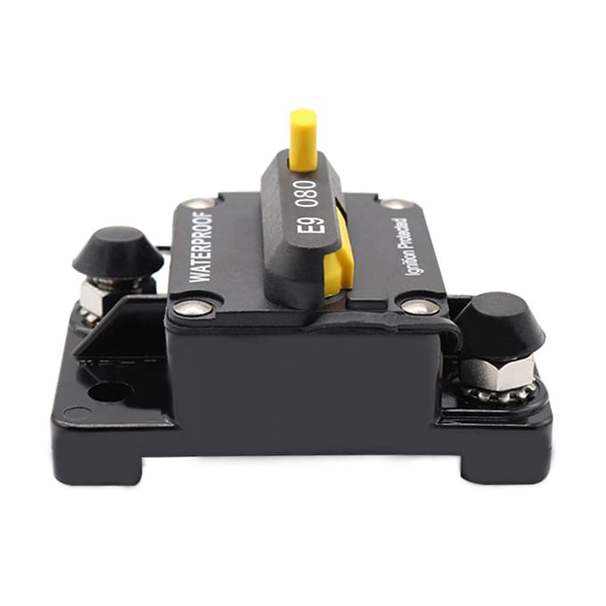 80A Stroomonderbreker Dubbele Batterij Handmatige Reset IP67 Waterdicht 12V 24V Zekering black