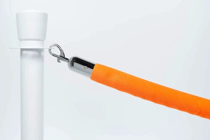 Afzetkoord Velours | Oranje - Chroom