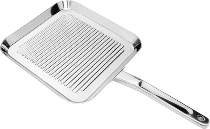 Grillpan, 5-ply, RVS, 28 x 28 cm - Cookai
