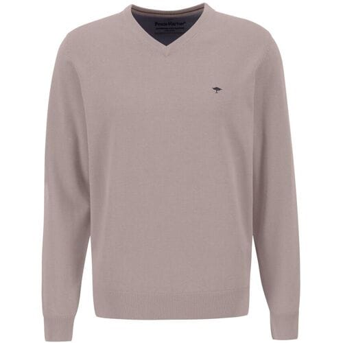 Fynch-Hatton Trui Uni Katoen V-Hals Pale Berry / male