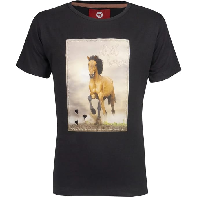 T-shirt met opdruk voor kinderen Red Horse SS23