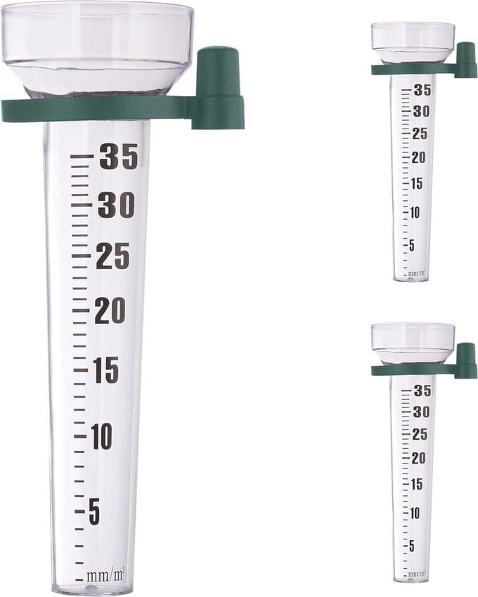Regenmeter set van 3 - Pluviometer met houder en meetschaal tot 35 mm