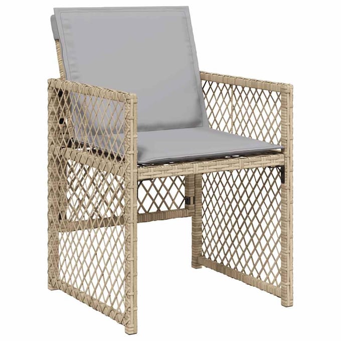 vidaXL - 13-delige - Tuinset - met - kussens - poly - rattan - gemengd - beige