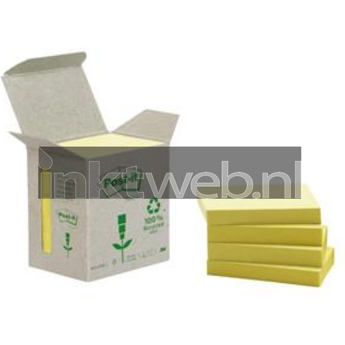Memoblok post-it 653-1b recycled 38x51mm canary Yellow 6 stuks