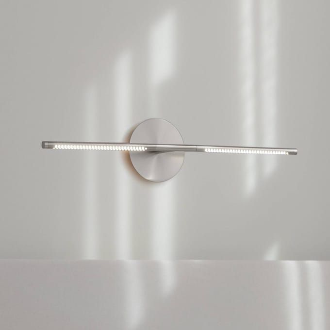 UMAGE LED wandlamp Omni, staalkleurig, lengte 74 cm