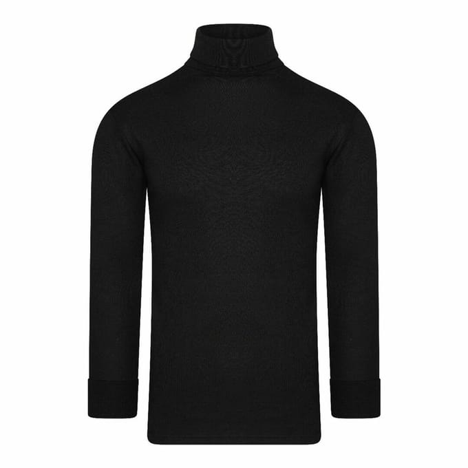 Beeren Thermo colshirt lange mouw Zwart maat M