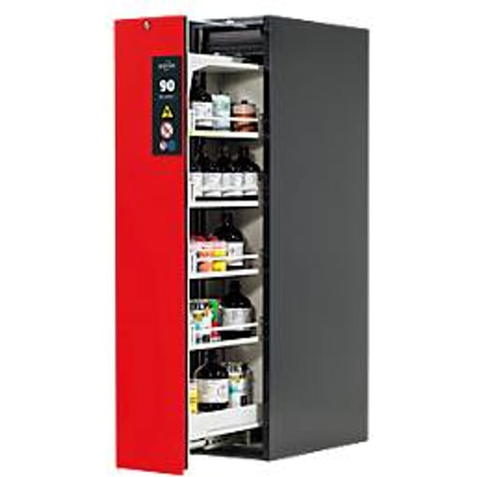 Kast voor gevaarlijke stoffen Asecos V-LINE, type 90, 1 verticale schuif, antraciet/signaalrood