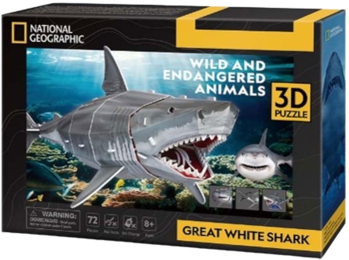 Cubic Fun 3D Puzzle National Geographic White Shark 3D Puzzels