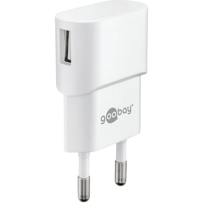 Goobay USB thuislader met 1 poort - haaks - 1A / wit