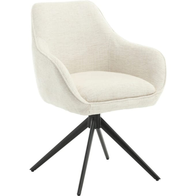 Livingfurn eetkamerstoel thomas sand - stof set van 2