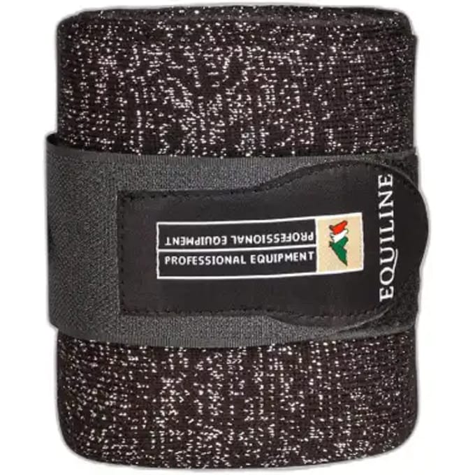 Equiline Glitter Bandages set van 2 - maat One size - black