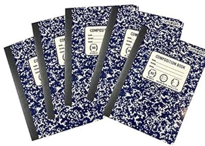 College Ruled Marmerd Schrijfboek Bundle - 5 Stuks In Blauw