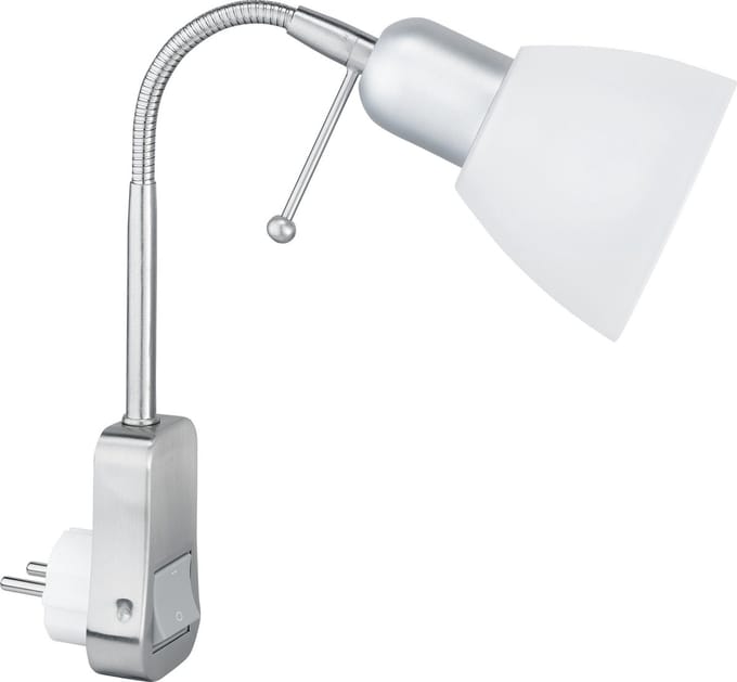 TRIO LIGARA - Stekkerspot - Nikkel mat - excl. 1x E14 10W - Flexibel - Geïnstalleerde schakelaar