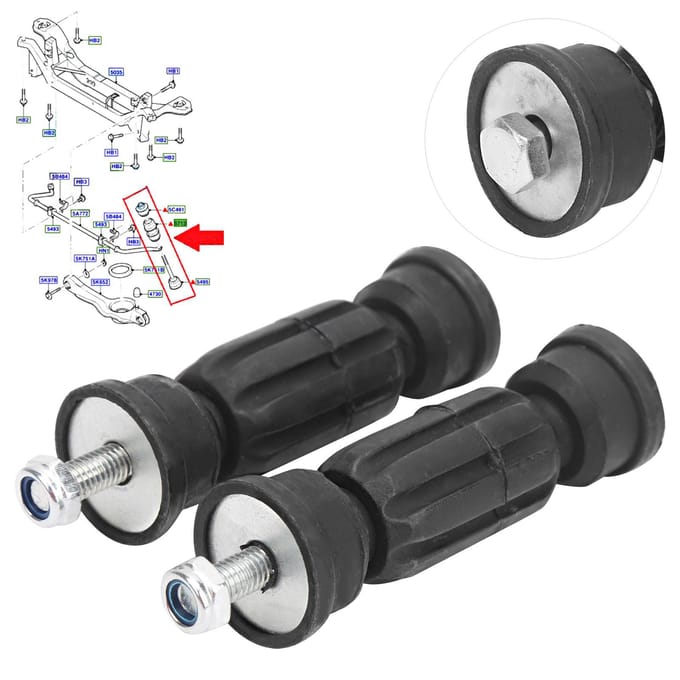 Set Zwart LinksRechts Stabilisatorstang Link 2M51?5E494?AA 2M51?5E494?AB Geschikt voor Ford Focus black
