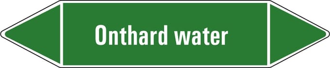 Onthard water leidingmarkering op vel 126 x 26 mm - 5 per vel