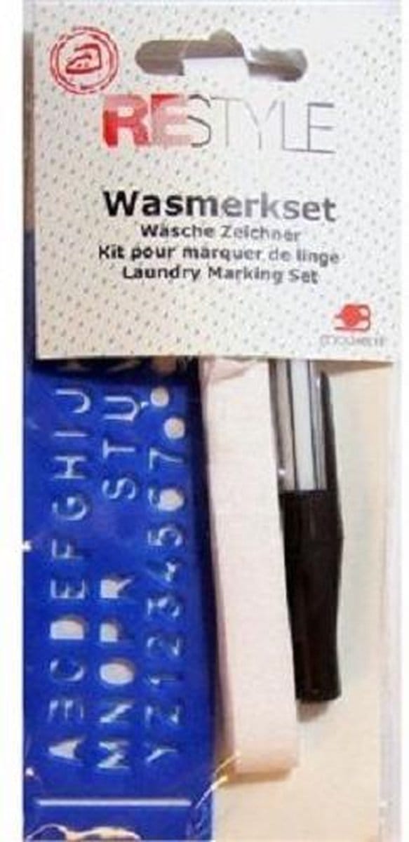 ReStyle - Wasmerkset opstrijkbaar met pen mal en wit lint