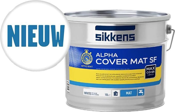 Sikkens Alpha Cover Mat SF - 10 L - RAL 9010 Puur White ( gebroken wit)