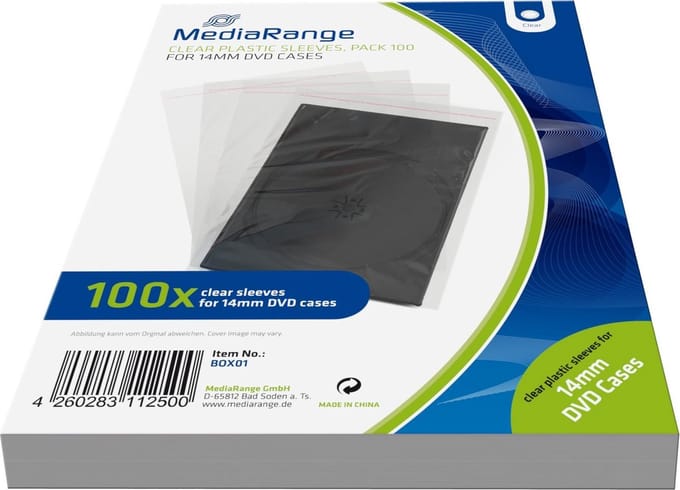 MediaRange | Plastic Hoesjes voor DVD - Videoboxen | 14mm | 100 Stuks