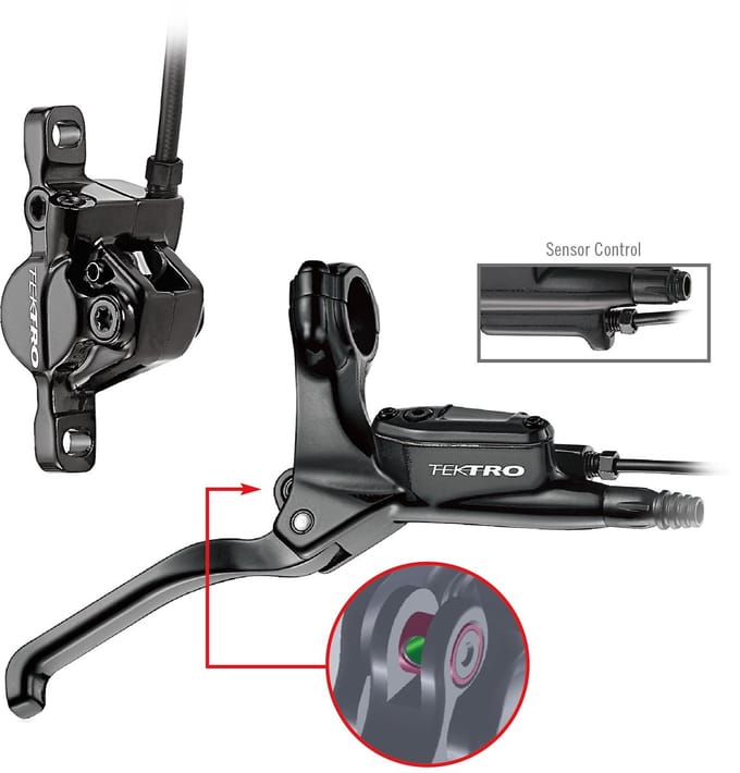 Tektro HD-E350 E-Bike hydraulische schijfremset met remsensor links, incl. 180 cm kabel