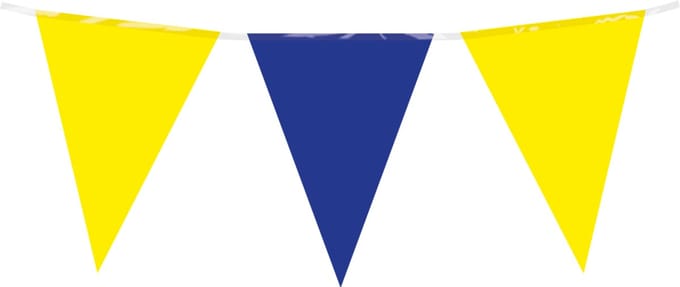 Vlaggenlijn | PE | Kleur: Donker blauw, Geel | Lengte: 10 meter