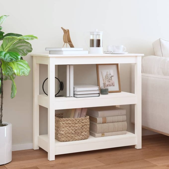 vidaXL - Wandtafel - 80x40x74 - cm - massief - grenenhout - wit