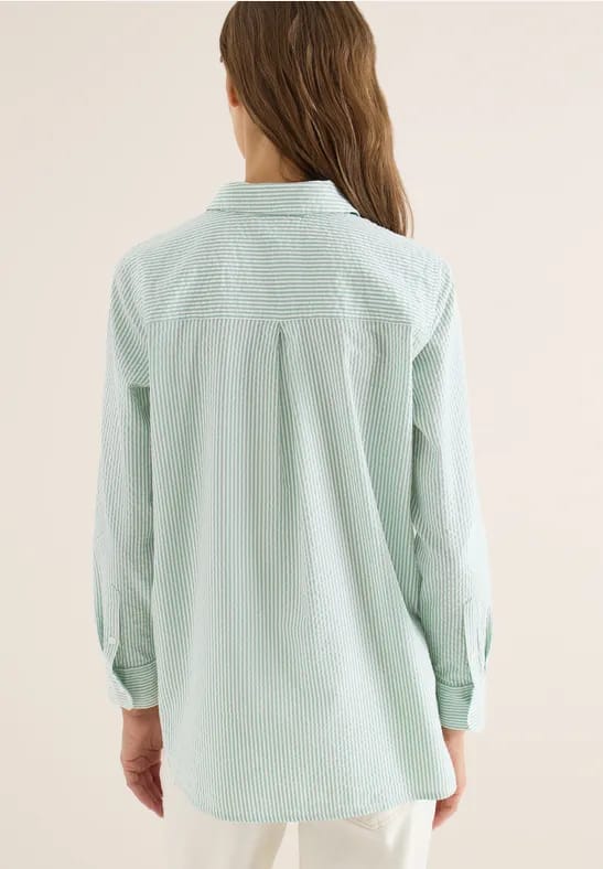 Gestreepte seersucker blouse