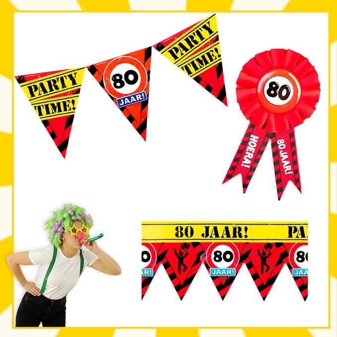 Feestpakket | Verjaardag | 80 jaar | Verkeersbord