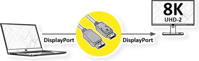 ROLINE DisplayPort-kabel, v2.0, DP M - M, zwart, 1,5 m
