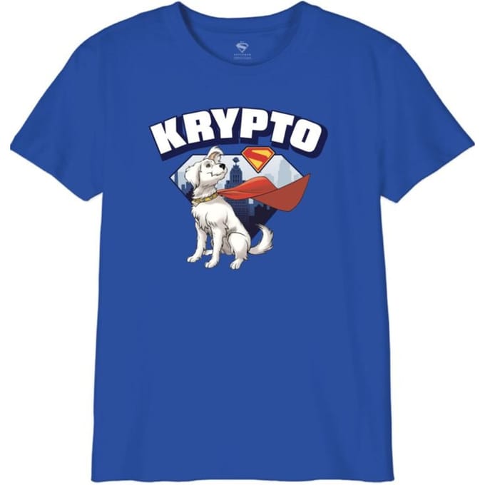 Superman T-shirt - Kids - Krypto - S tot XL - voor Kinderen - blauw