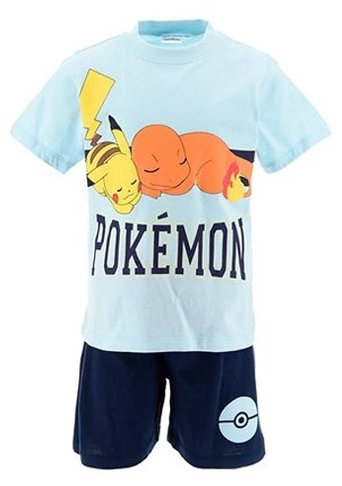 Pokemon Jongens Pyjama - Blauw - Katoen - Maat 104 - Shortama