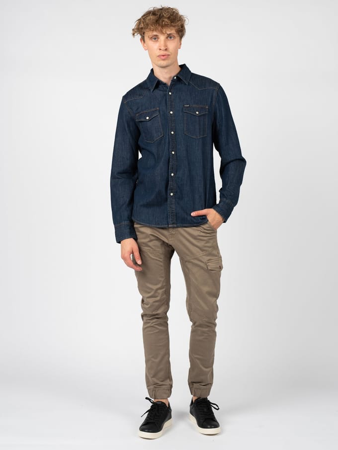 Guess overhemd Mannen blauw